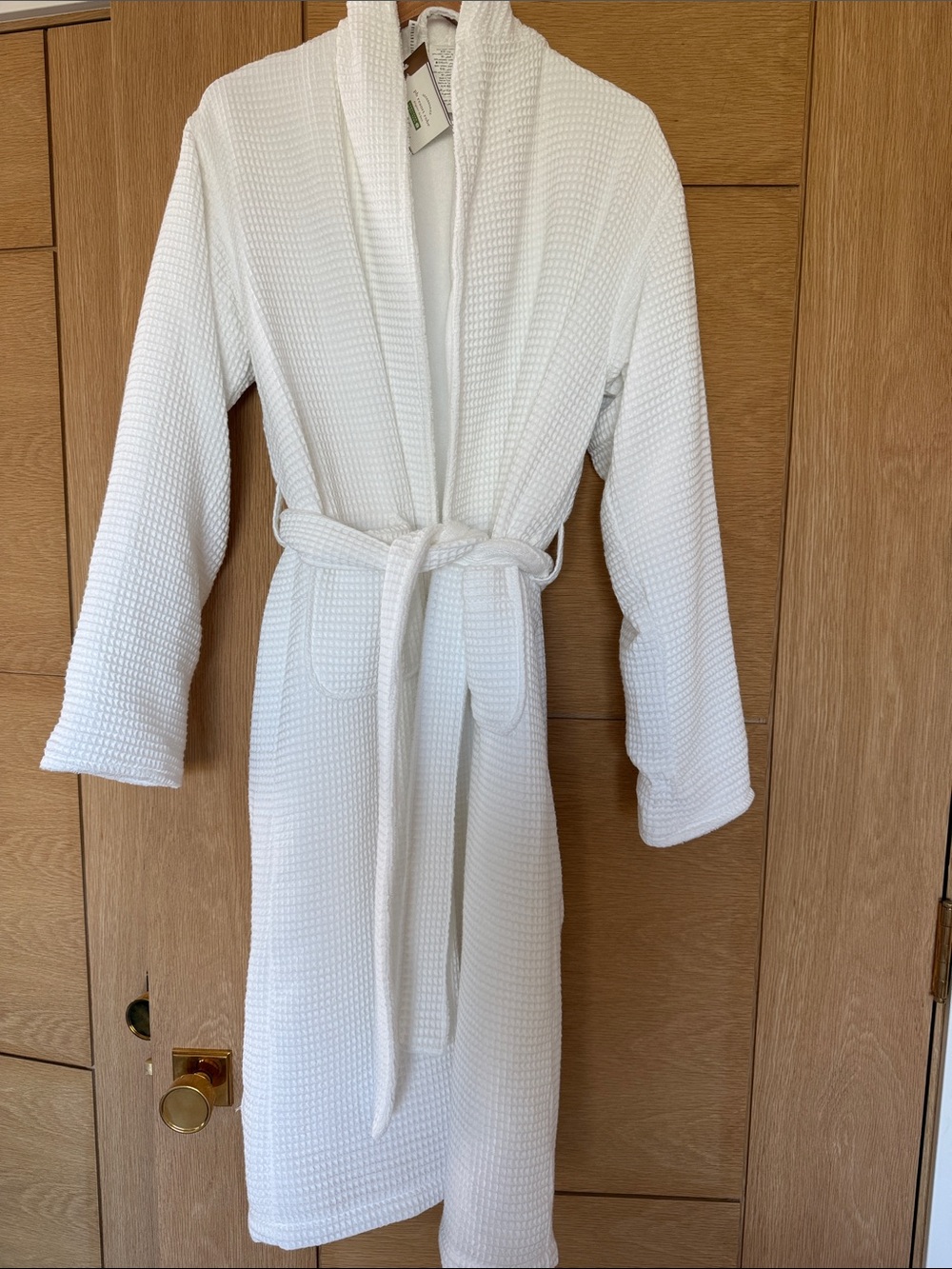Pottery Barn White Waffle Robe with Belt